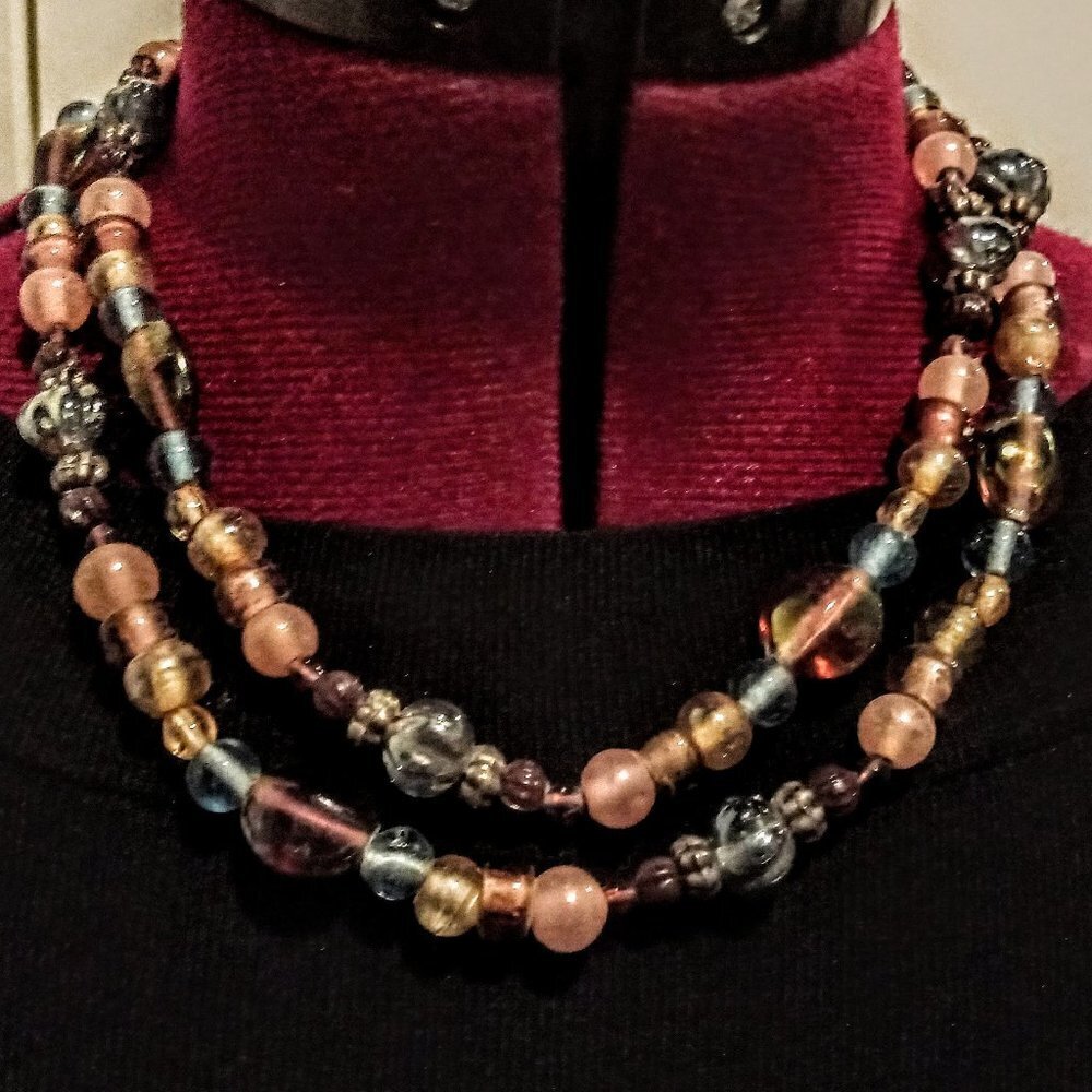 Multicolor Glass Beaded Long Necklace